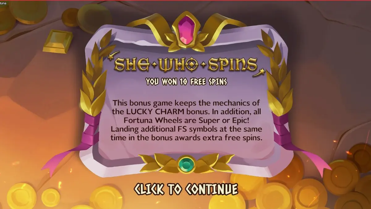 Rise of Fortuna slot game interface with classical Roman aesthetic